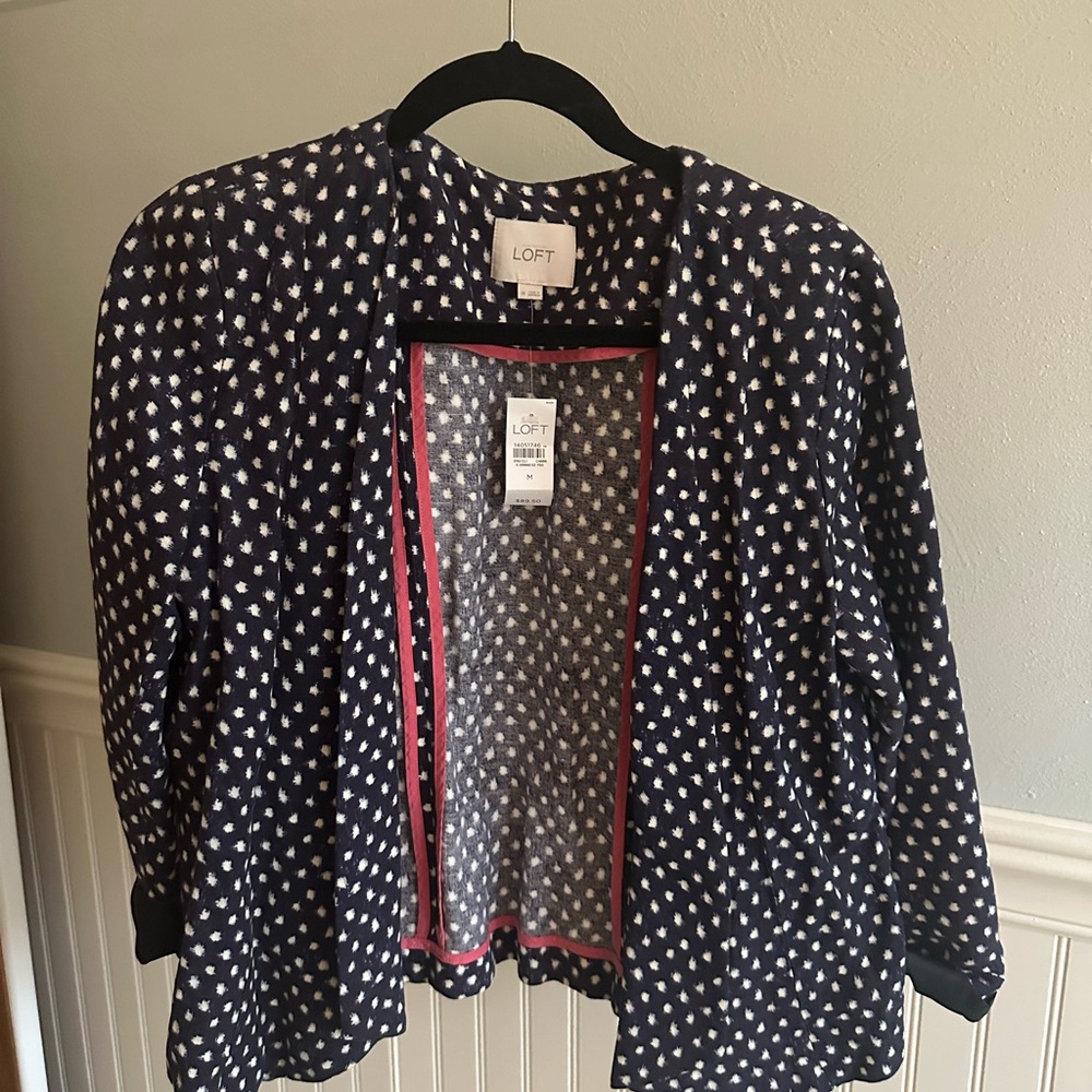 LOFT Navy Polka Dot Jacket